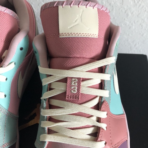 NIKE AIR JORDAN 1 LOW SE ‘EASTER PASTEL’ SNEAKERS - Picture 5 of 10